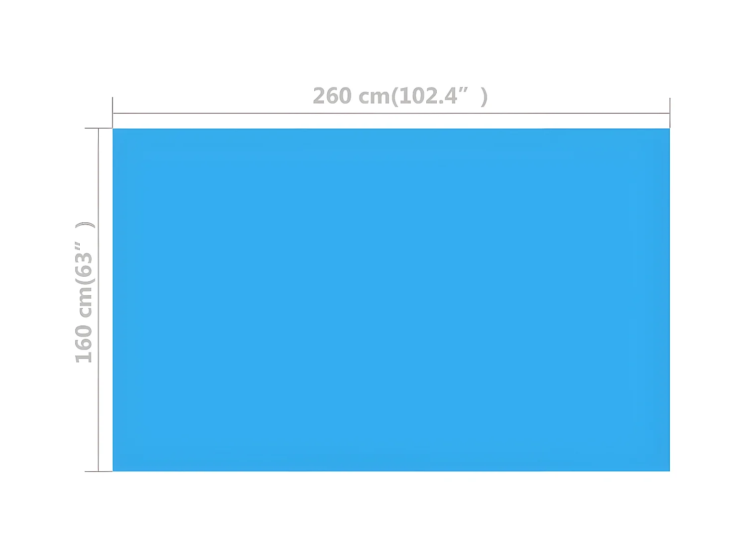 Bâche de piscine rectangulaire 260 x 160 cm PE Bleu FR788394