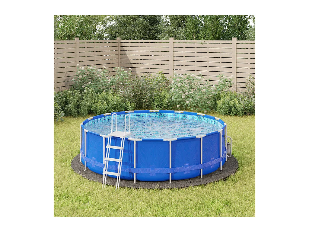 Bâche de piscine gris clair Ø366 cm géotextile polyester FR731534