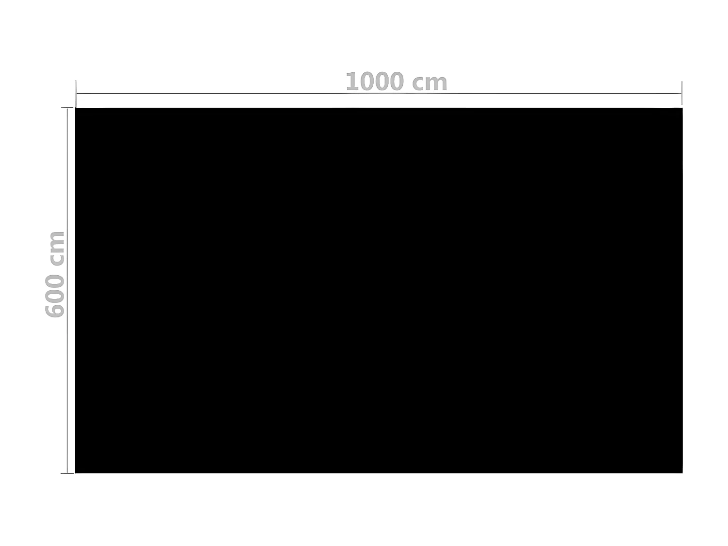 Cubierta de piscina rectangular PE negro 1000x600 cm ES705248