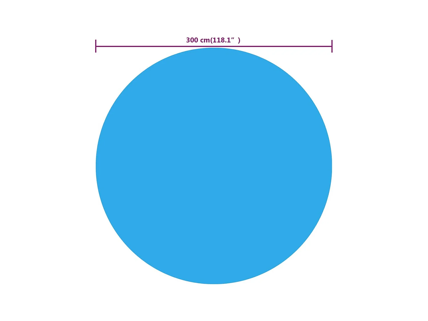 Cubierta solar de piscina de PE redonda y flotante 300 cm azul ES464421