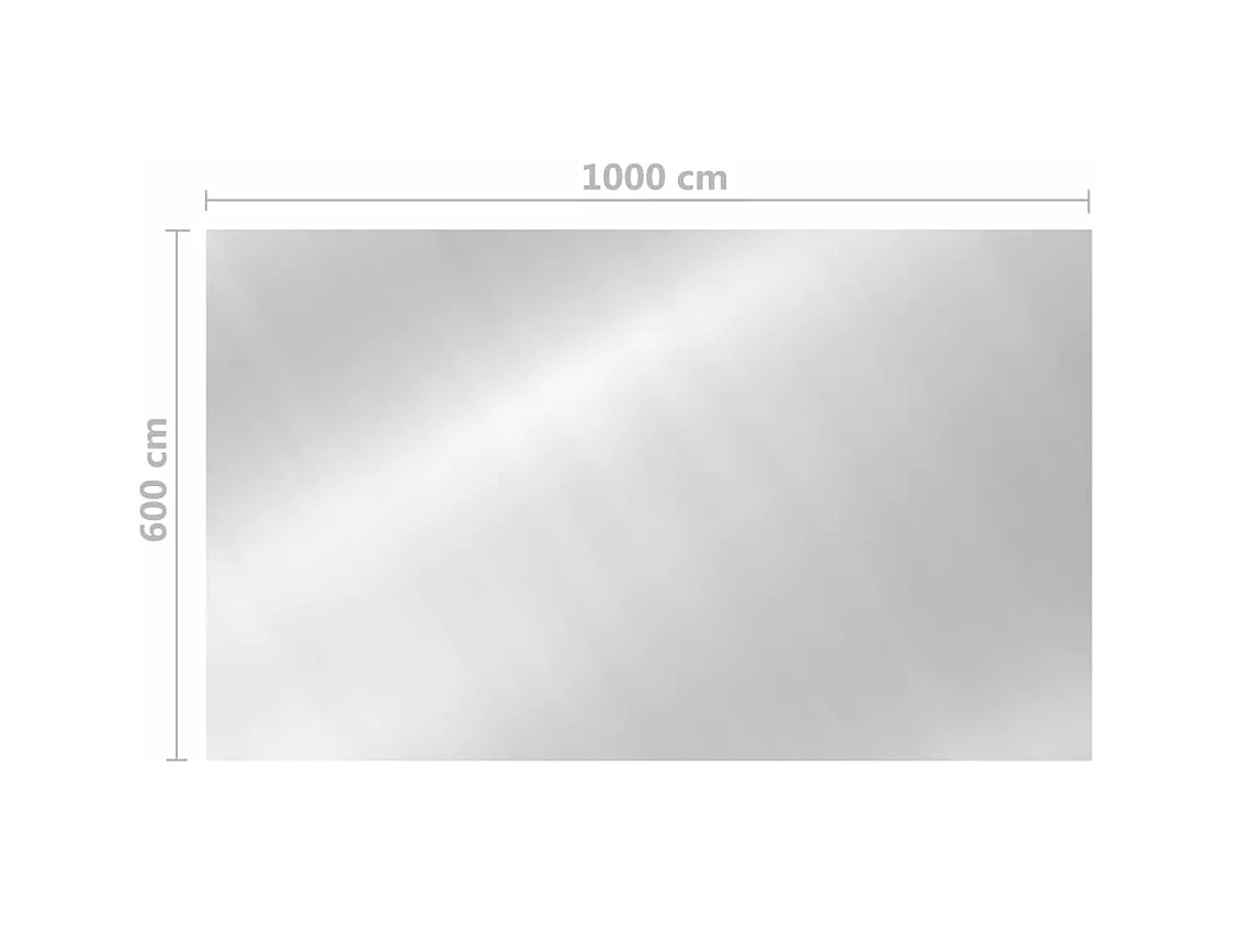 Couverture de piscine rectangulaire 1000x600 cm PE Argenté FR802361