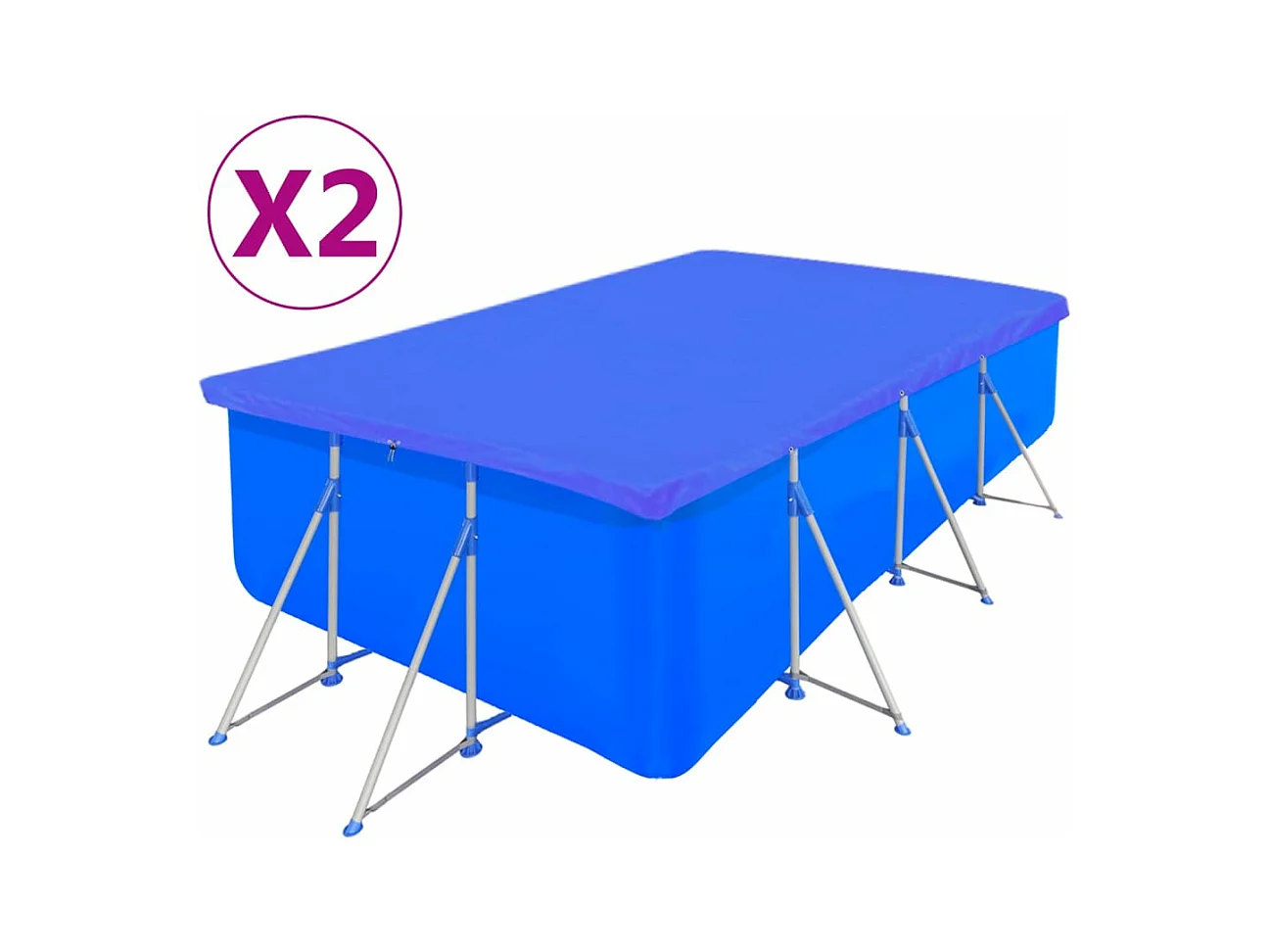 Cubierta de piscina 2 unidades rectangular PE 400x207cm 90 g/m² ES228222