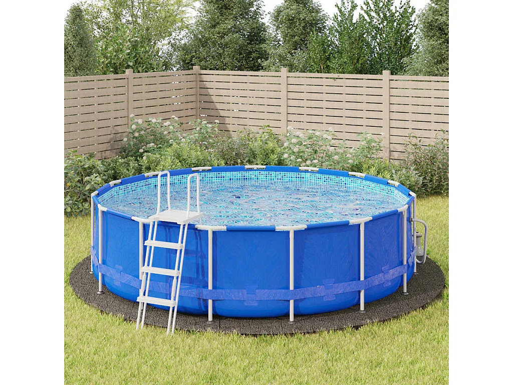 Bâche de piscine gris clair Ø550 cm géotextile polyester FR916940