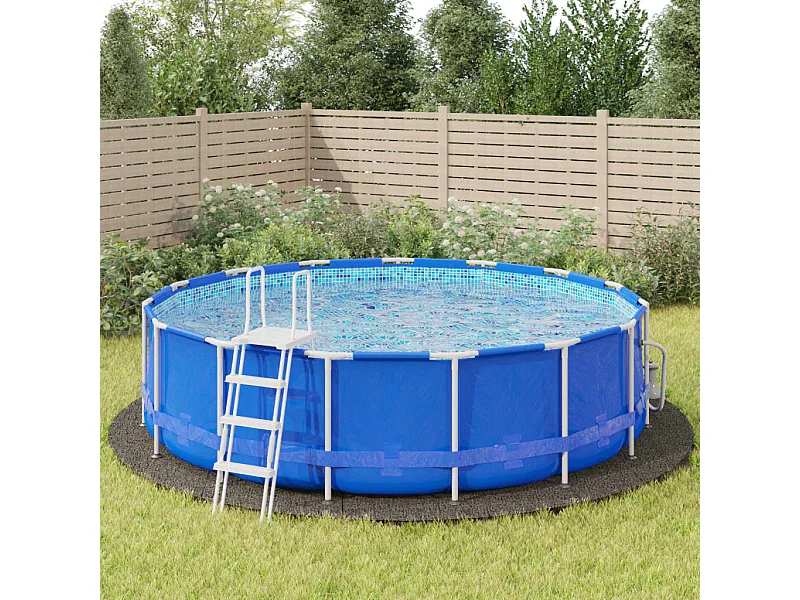 Bâche de piscine gris clair Ø550 cm géotextile polyester FR916940