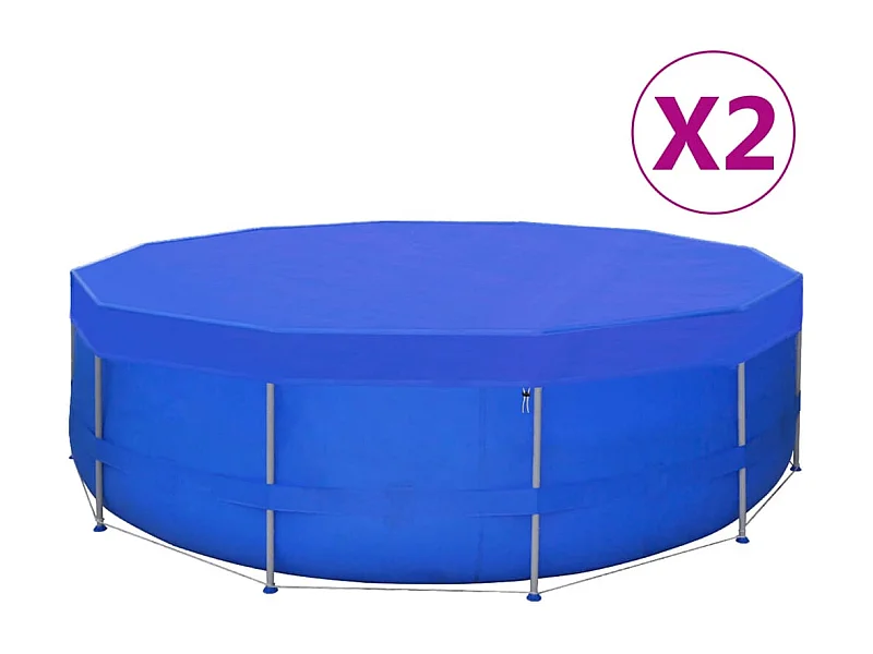 Zwembadhoezen 2 st rond 90 g/m² 460 cm PE BE423097