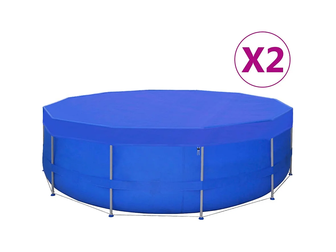 Couvertures de piscine 2 pcs PE Ronde 460 cm 90 g/m² FR644399