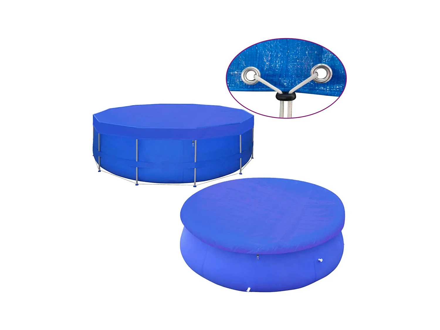 Couvertures de piscine 2 pcs PE Ronde 460 cm 90 g/m² FR644399