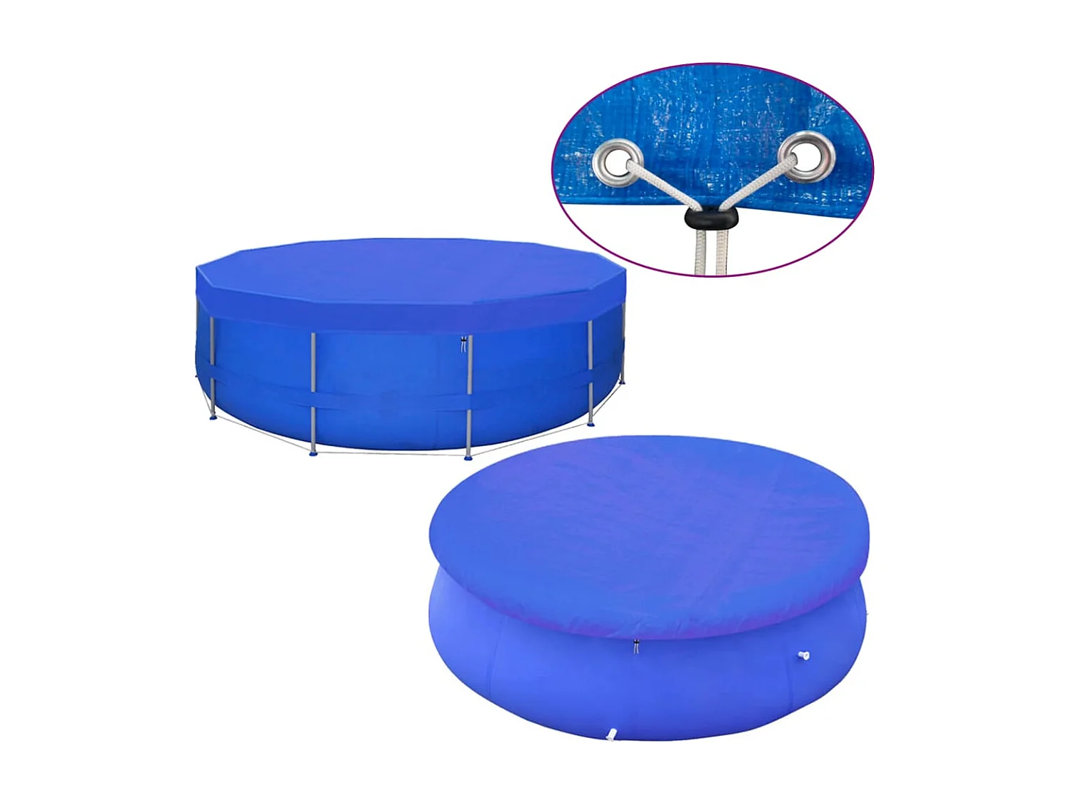 Coberturas de piscina redondas 2 pcs PE 460 cm 90 g/m² PT836235