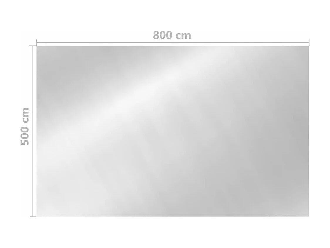 Couverture de piscine rectangulaire 800x500 cm PE Argenté FR482044