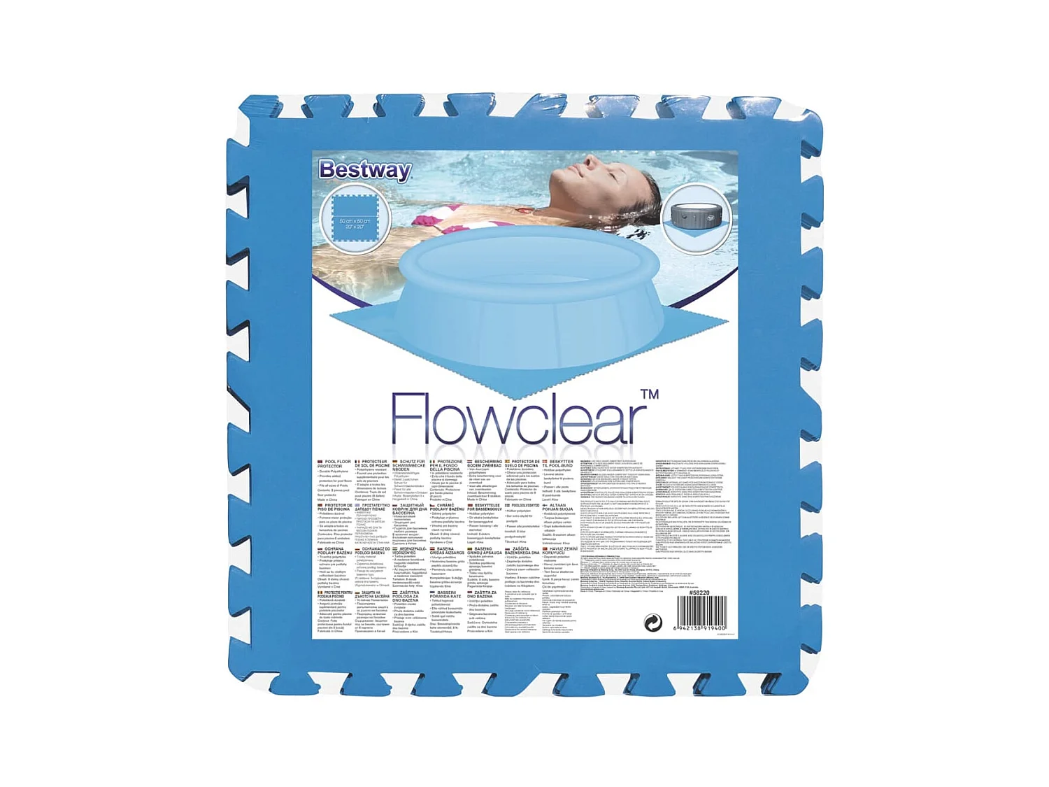 Protectores de suelo de piscina 8 piezas azul 58220 ES327303