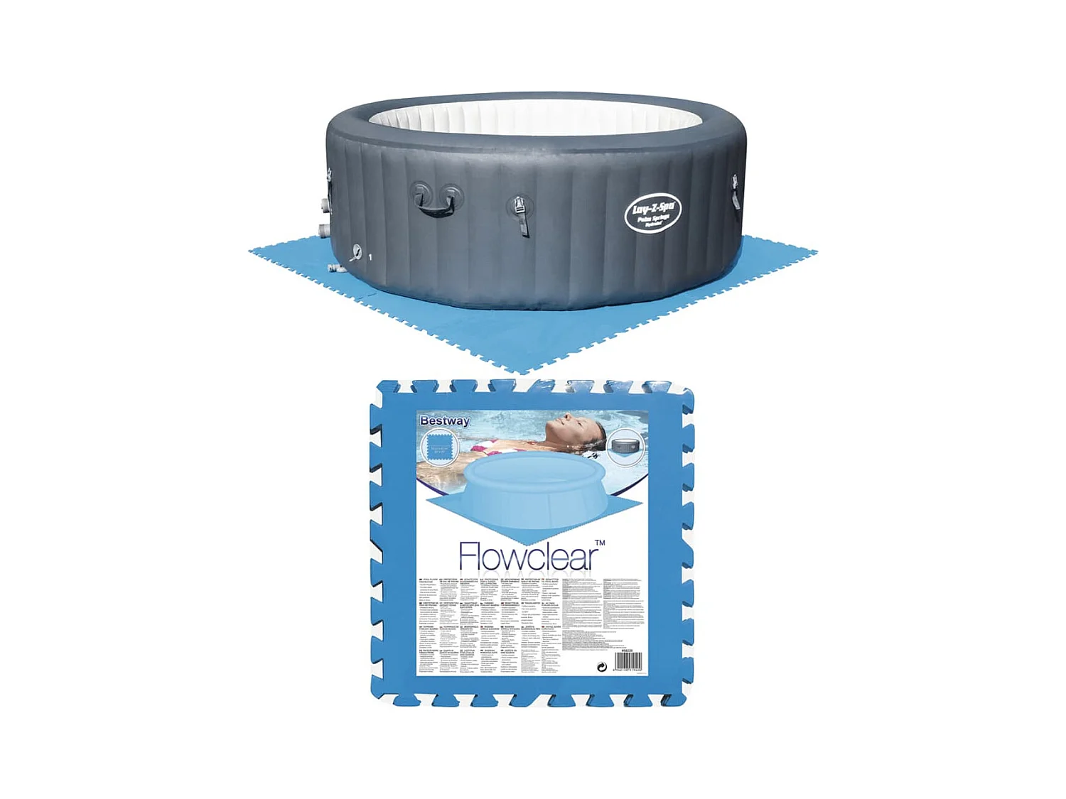 Protectores de suelo de piscina 8 piezas azul 58220 ES327303