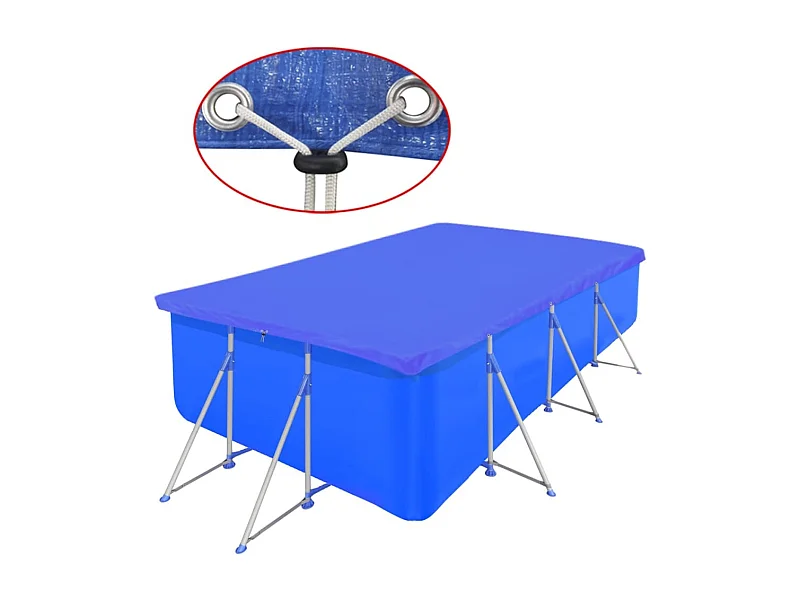 Cobertura de piscina retangular PE 90 g/sqm 400 x 207 cm PT965015
