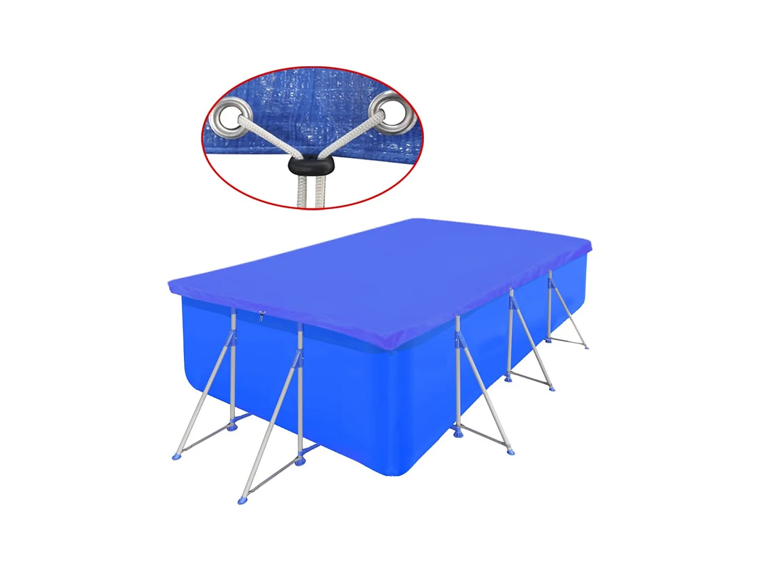 Couverture de piscine PE Rectangulaire 90 g/sqm 400 x 207 cm FR392295