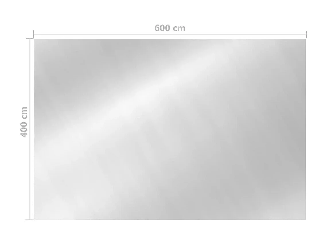 Zwembadhoes rechthoekig 600x400 cm PE zilverkleurig BE846151
