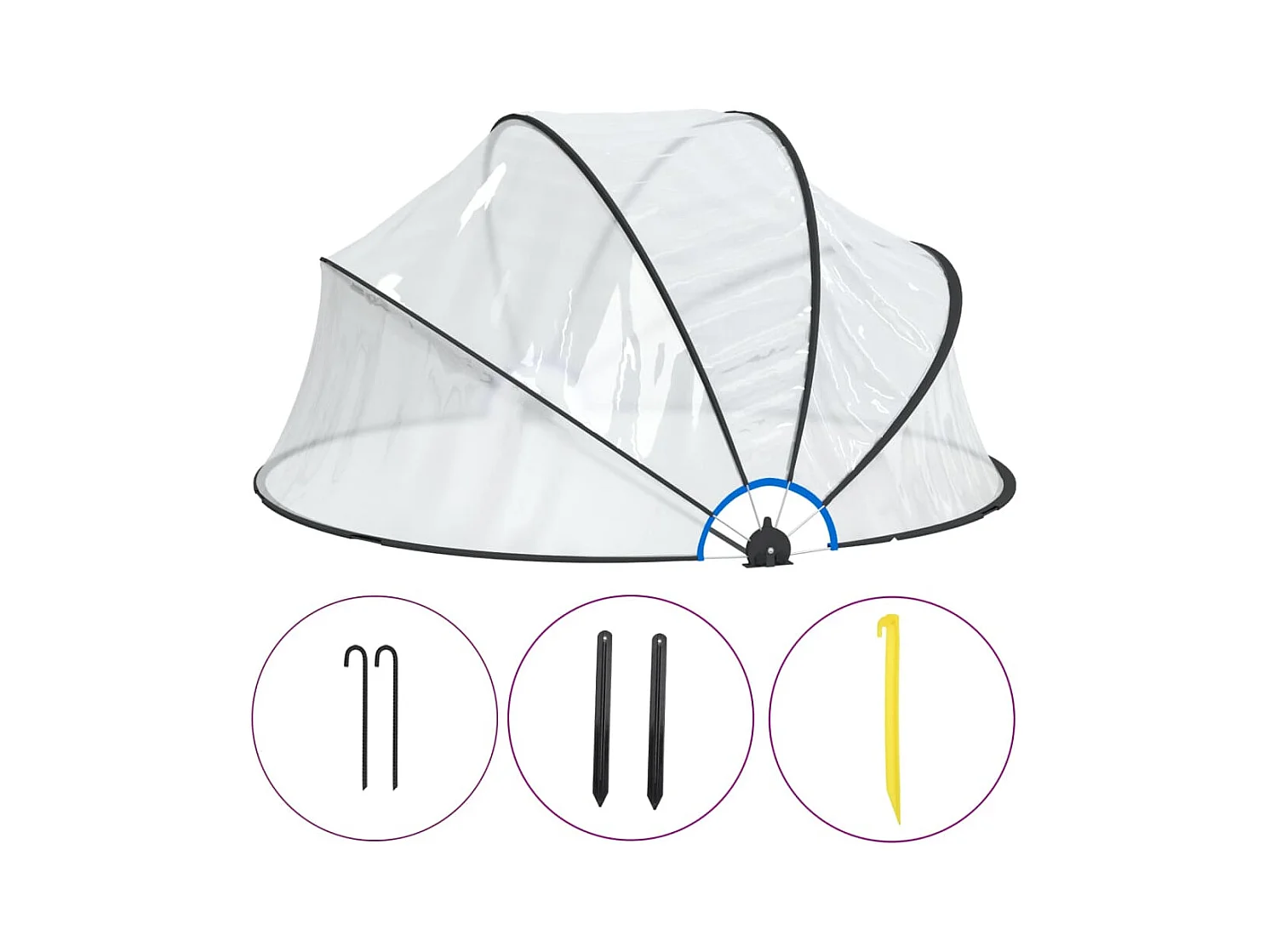 Dôme de piscine rond 315x158 cm PVC FR450878