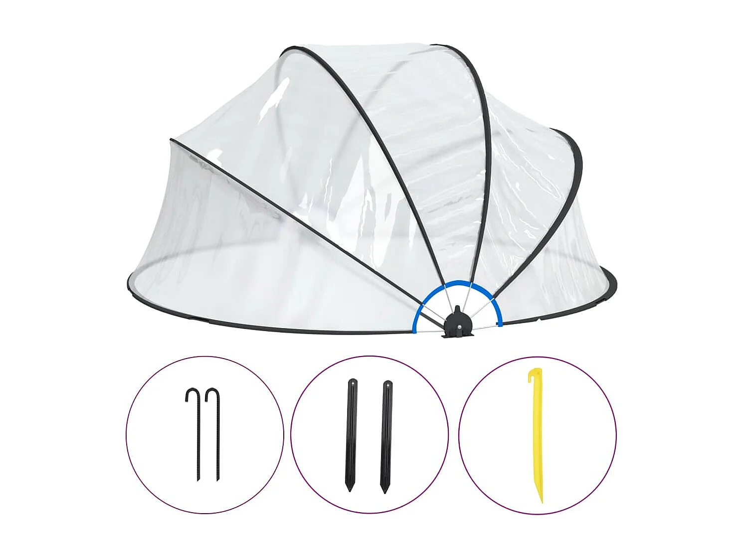 Dôme de piscine rond 315x158 cm PVC FR450878