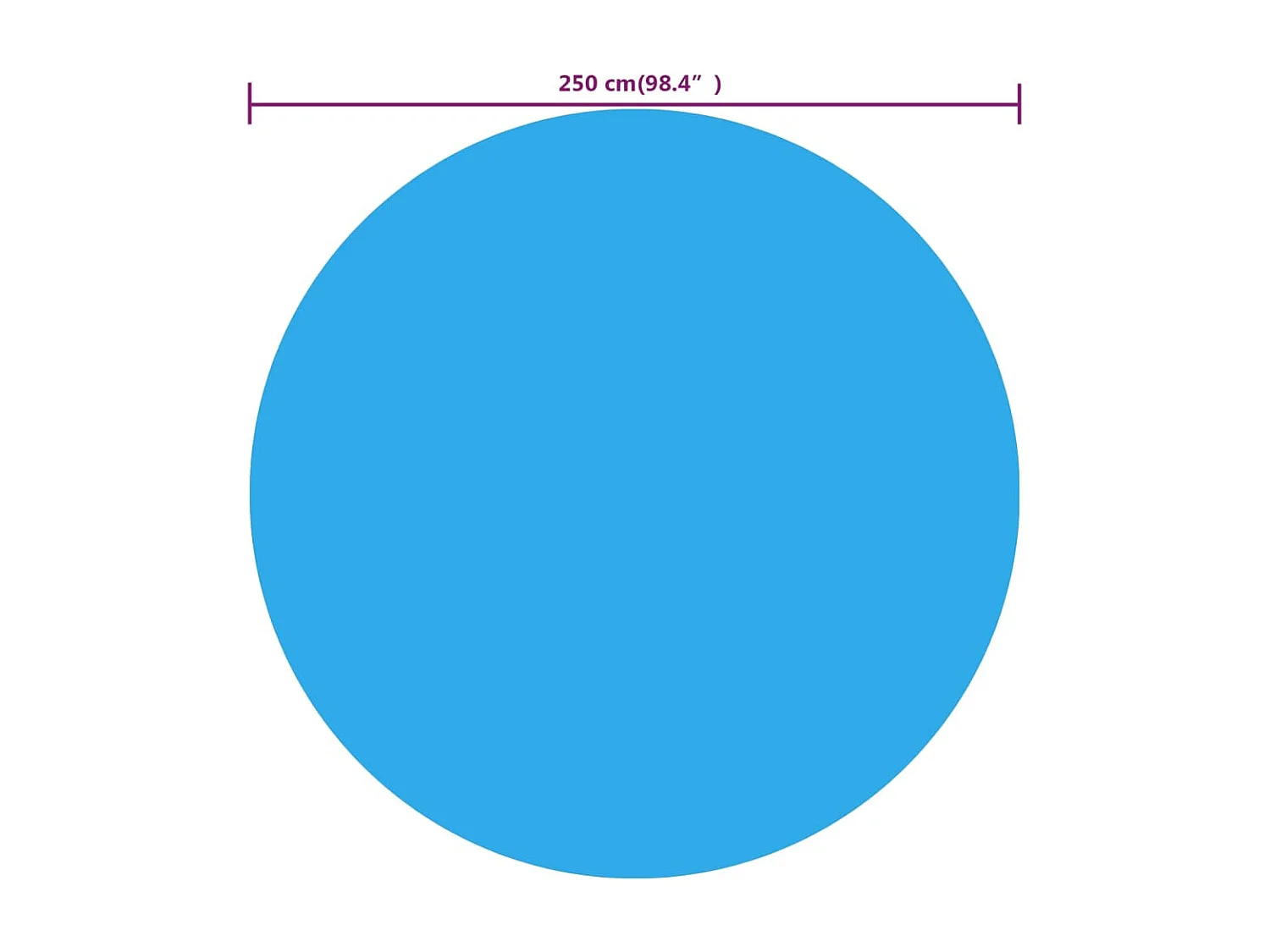 Cubierta solar de piscina de PE redonda y flotante 250 cm azul ES331794