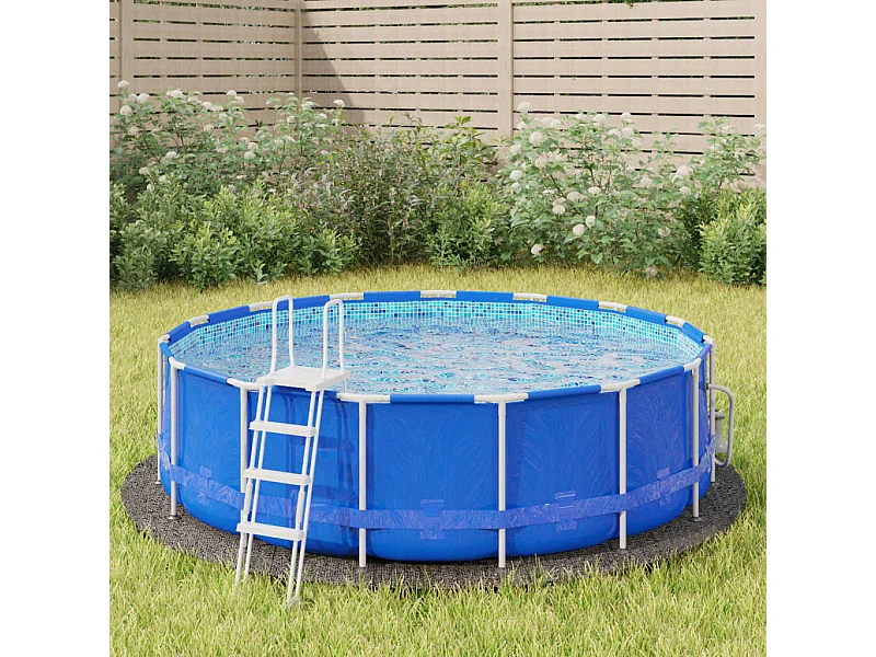 Bâche de piscine gris clair Ø306 cm géotextile polyester FR262582