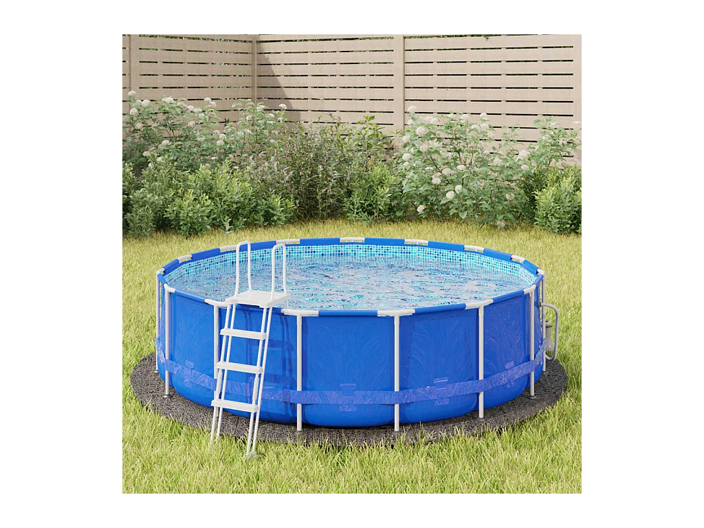 Bâche de piscine gris clair Ø306 cm géotextile polyester FR262582