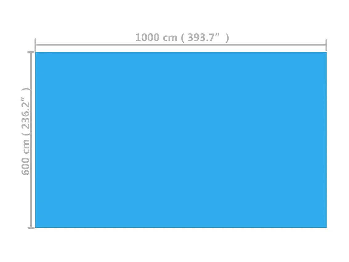 Couverture de piscine rectangulaire 1000x600 cm PE Bleu FR738455