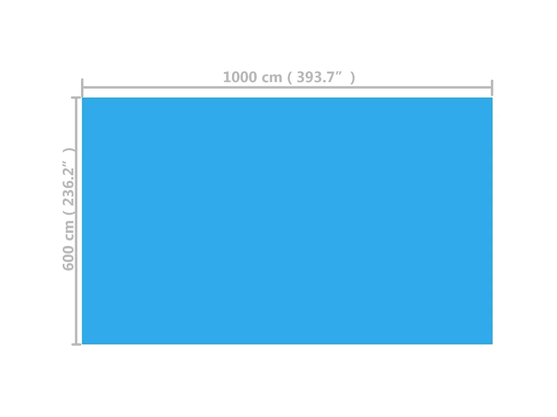 Couverture de piscine rectangulaire 1000x600 cm PE Bleu FR738455