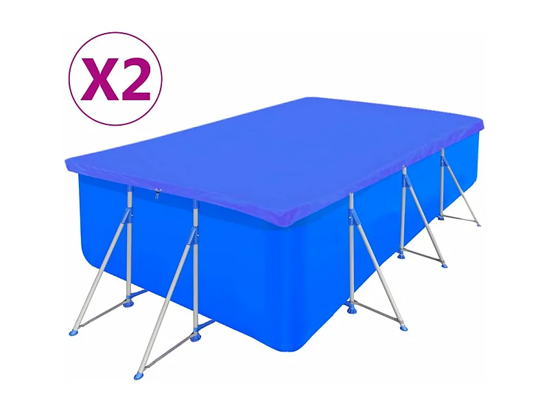 Zwembadhoezen 2 st rechthoekig 90 g/m² 394x207 cm PE BE962617