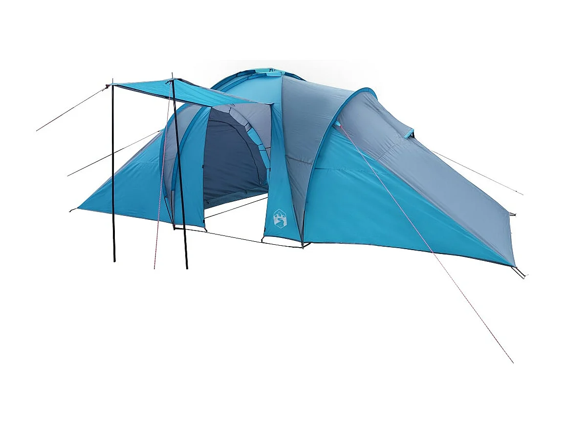 Tenda familiar em cúpula para 6 pessoas impermeável azul PT989093