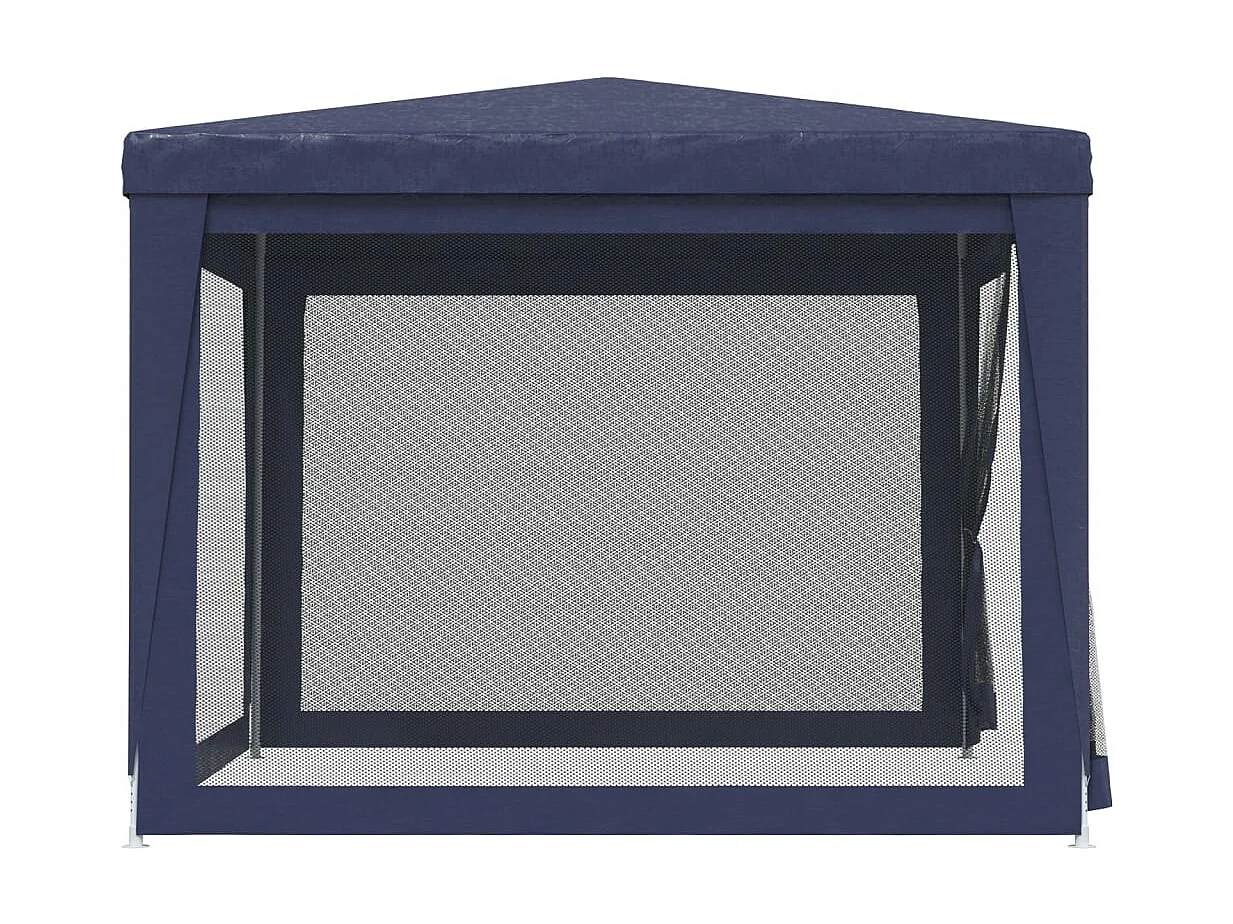 Tonnelle -Tente de fête avec 4 parois latérales en maille Bleu 3x3 m PEHD FR852490