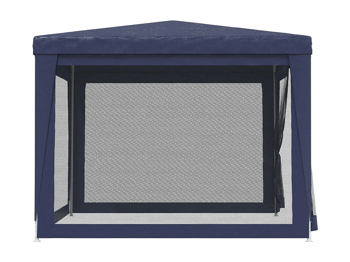 Tonnelle -Tente de fête avec 4 parois latérales en maille Bleu 3x3 m PEHD FR852490