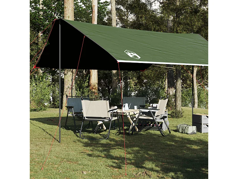 Tonnelle- Bâche de camping vert 460x305x210 cm imperméable FR743055