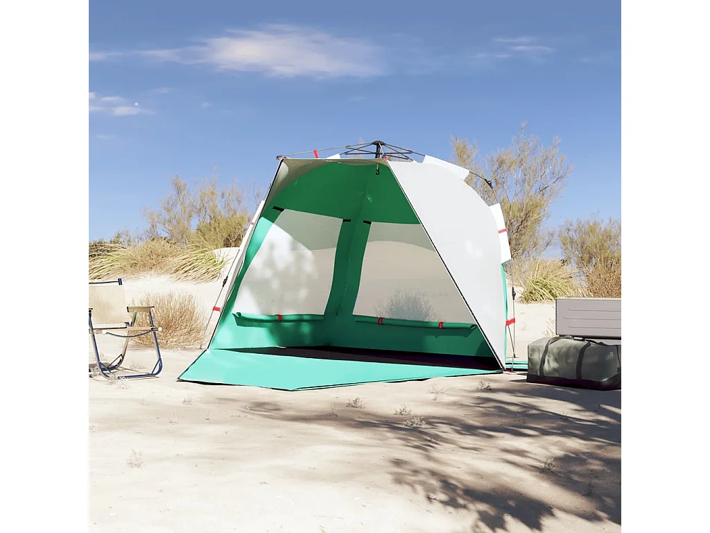 Tenda praia 3 pessoas libertação rápida impermeável verde mar PT270779
