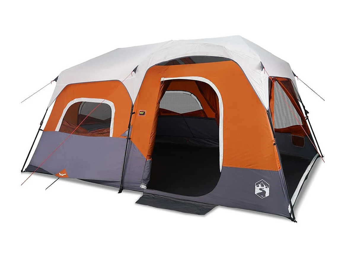 Tenda familiar LED 9 p. libertação rápida cinza-claro/laranja PT233422