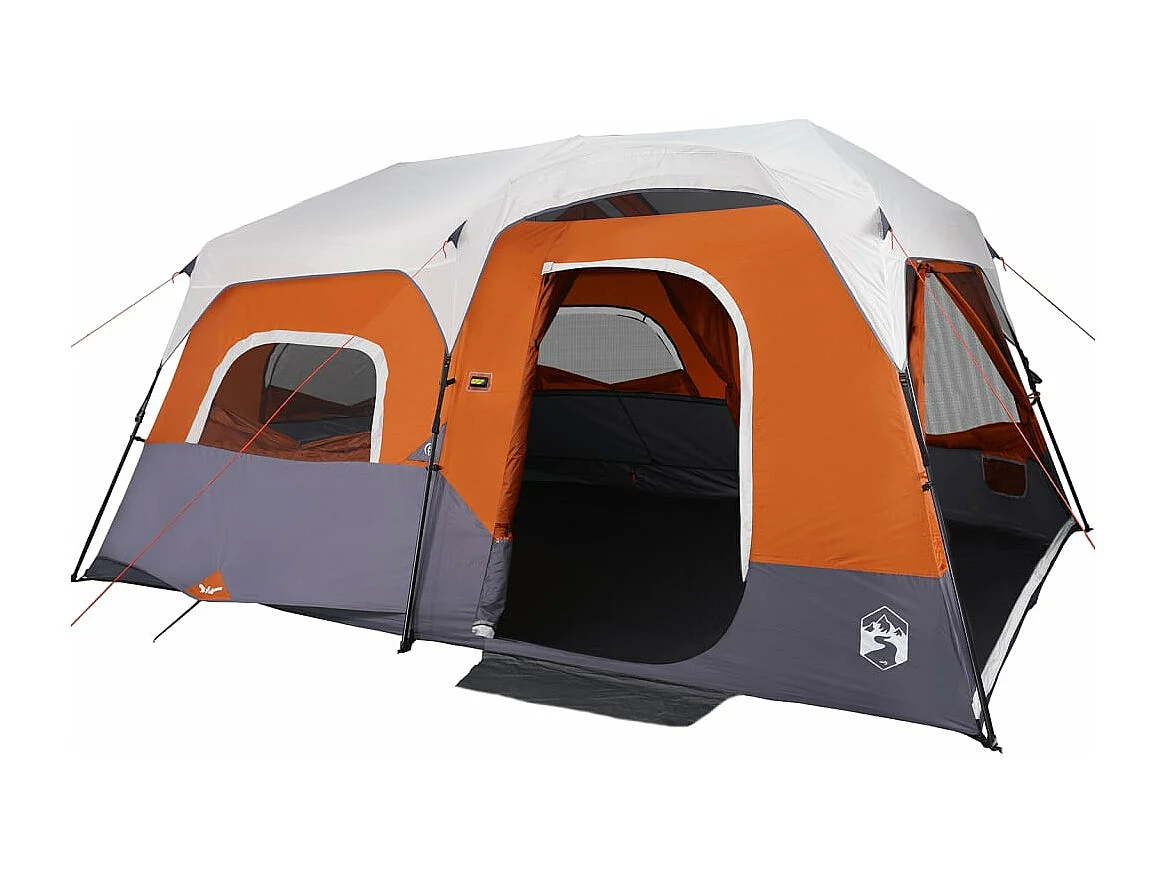Tenda familiar LED 9 p. libertação rápida cinza-claro/laranja PT233422