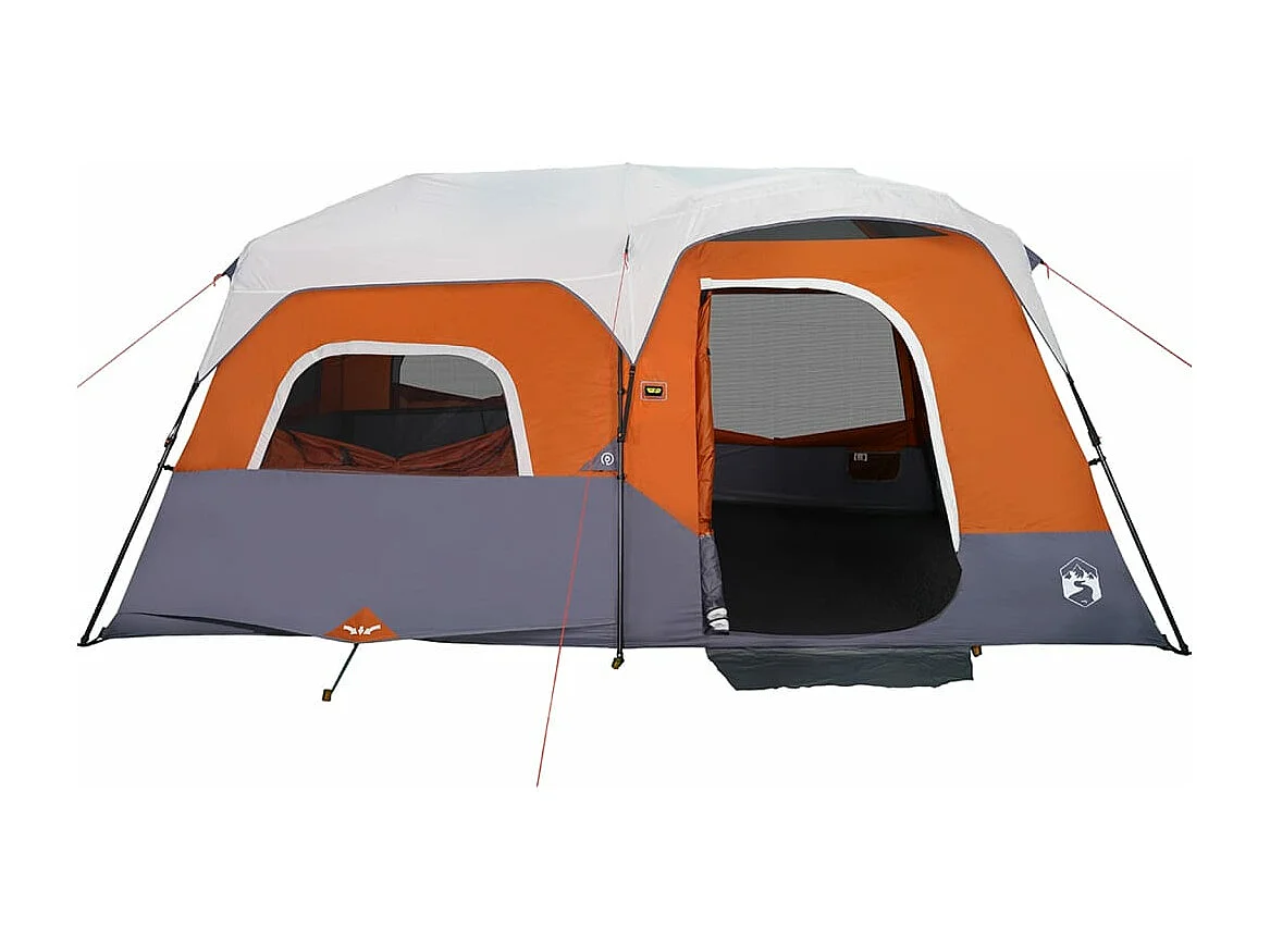 Tenda familiar LED 9 p. libertação rápida cinza-claro/laranja PT233422
