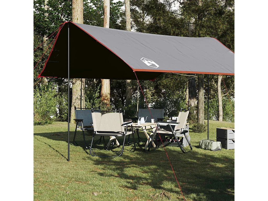 Tonnelle- Bâche de camping orange 430x380x210 cm imperméable FR597291