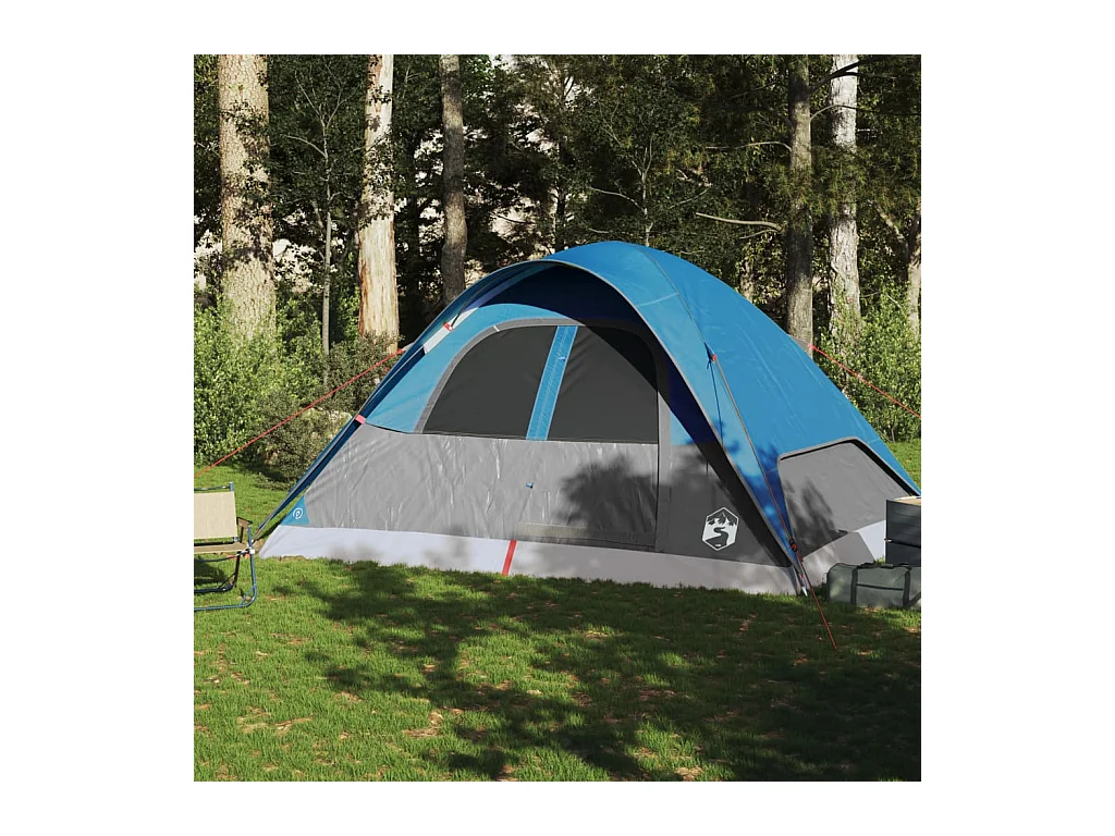 Tonnelle -Tente familiale à dôme 6 personnes bleu imperméable FR819974