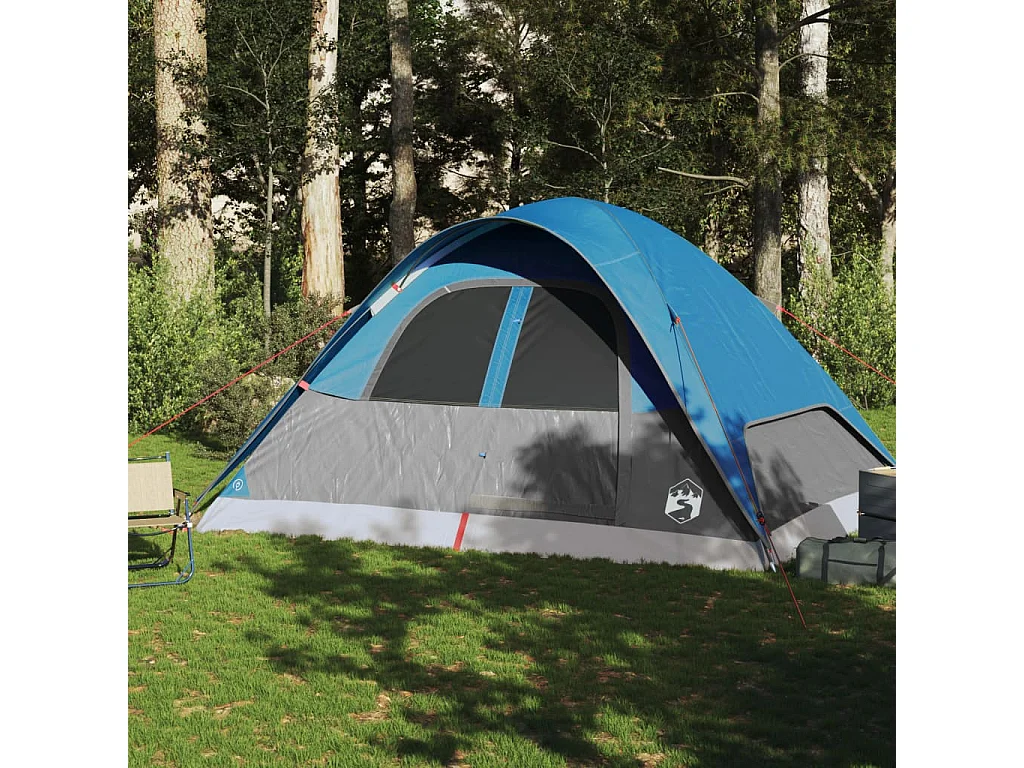 Tonnelle -Tente familiale à dôme 6 personnes bleu imperméable FR819974