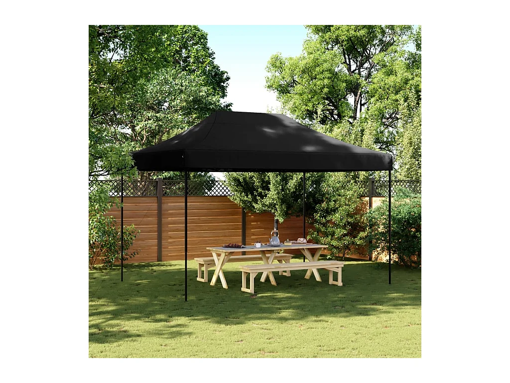 Tonnelle -Tente de réception pliable escamotable noir 410x279x315 cm FR826458