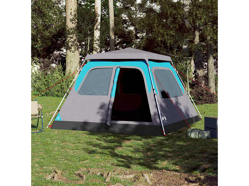 Tienda de campaña iglú 6 personas apertura rápida azul ES351027