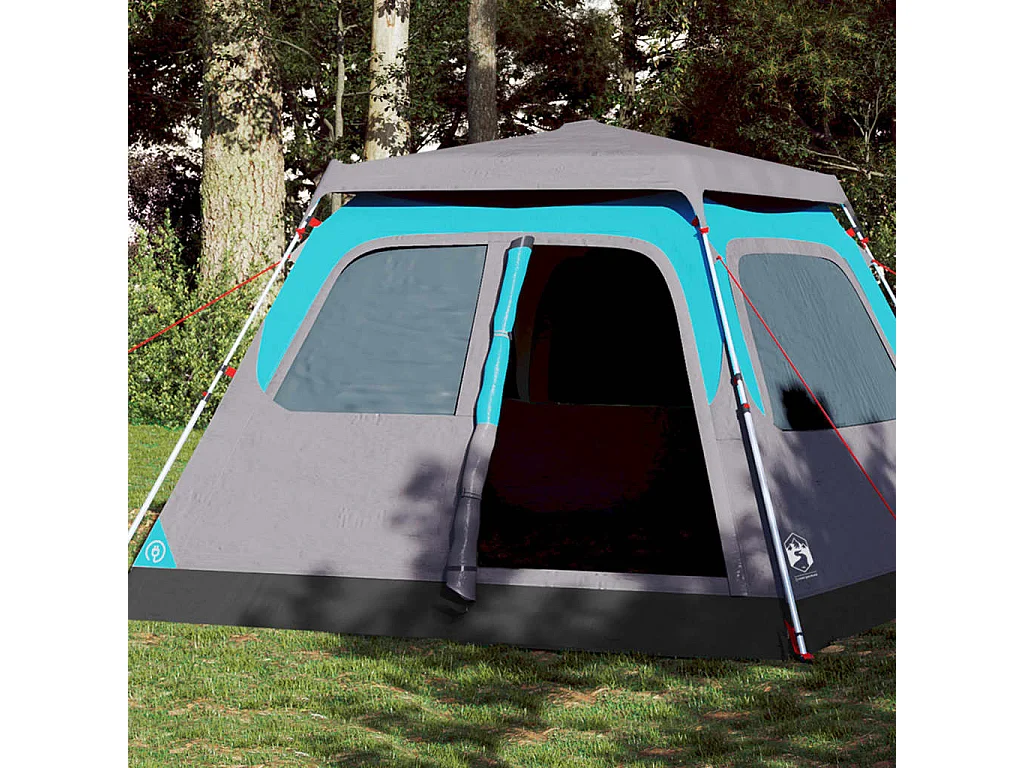 Tonnelle -Tente familiale à dôme 6 personnes bleu libération rapide FR229471