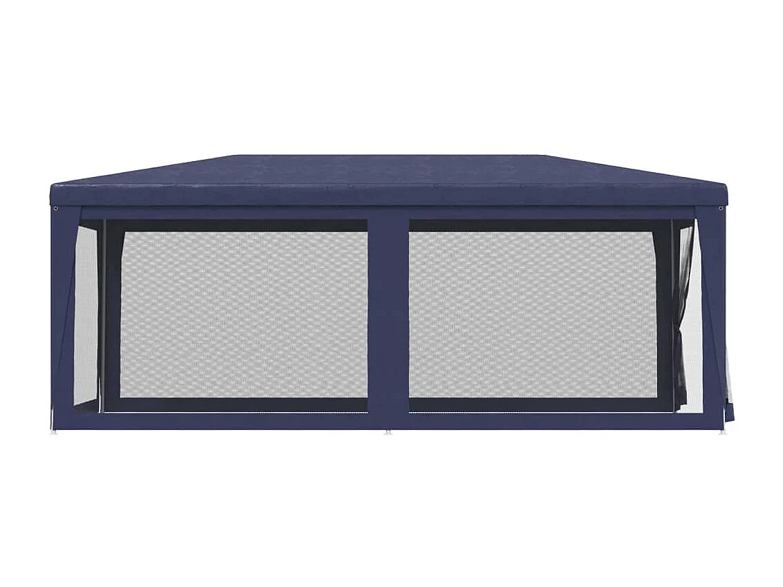 Tenda para festas c/ 6 paredes laterais em rede 3x6 m PEAD azul PT580585