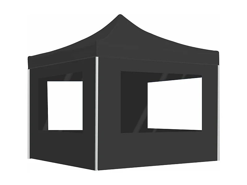 Tonnelle -Tente de réception pliable à parois Aluminium 3 x 3m Anthracite FR720133