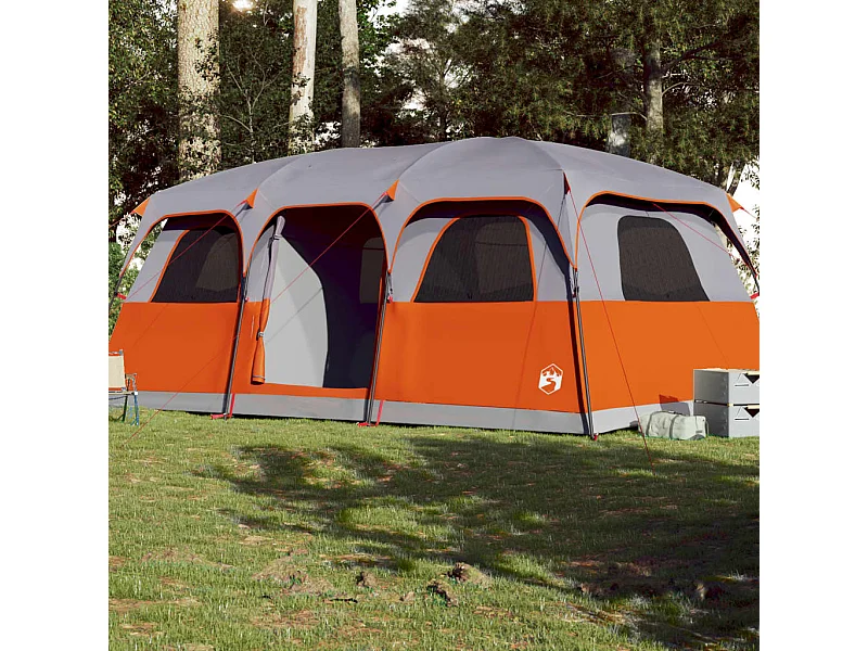 Tenda familiar estilo cabana para 9 pessoas impermeável cinza PT472350