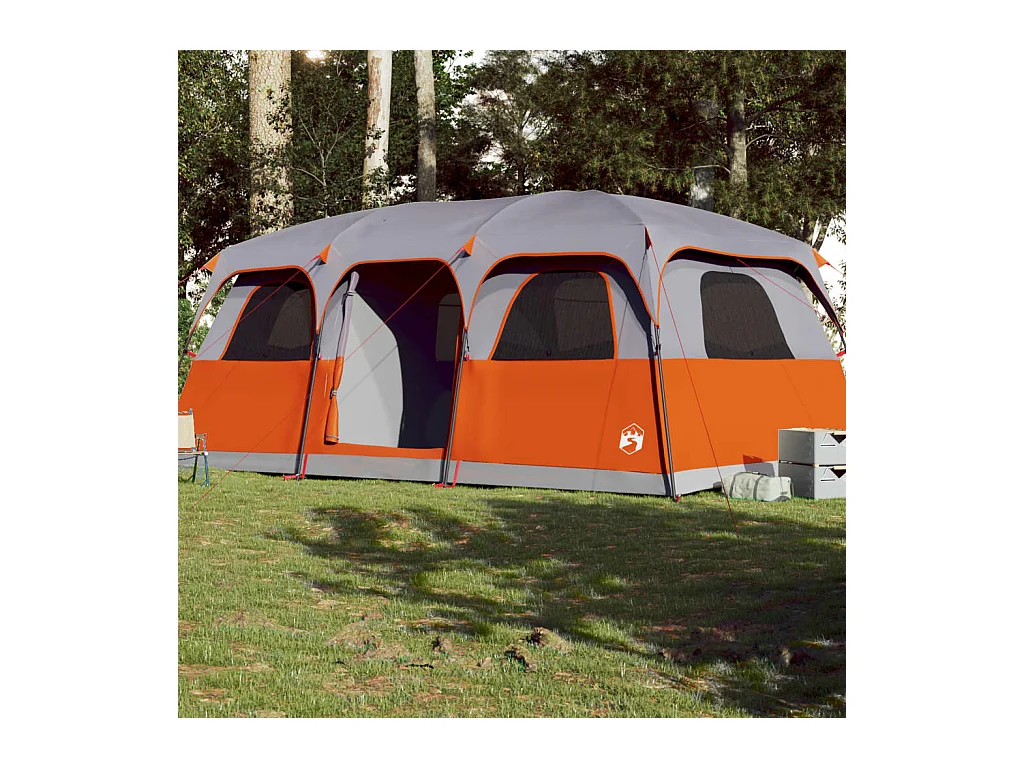Tonnelle -Tente de cabine familiale 9 personnes gris imperméable FR979096