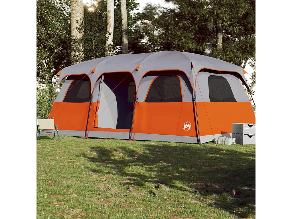 Tonnelle -Tente de cabine familiale 9 personnes gris imperméable FR979096