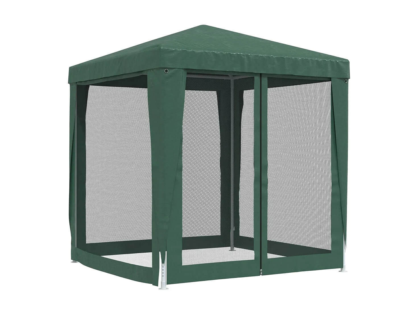 Carpa para fiestas con 4 paredes de malla HDPE verde 2x2 m ES547268