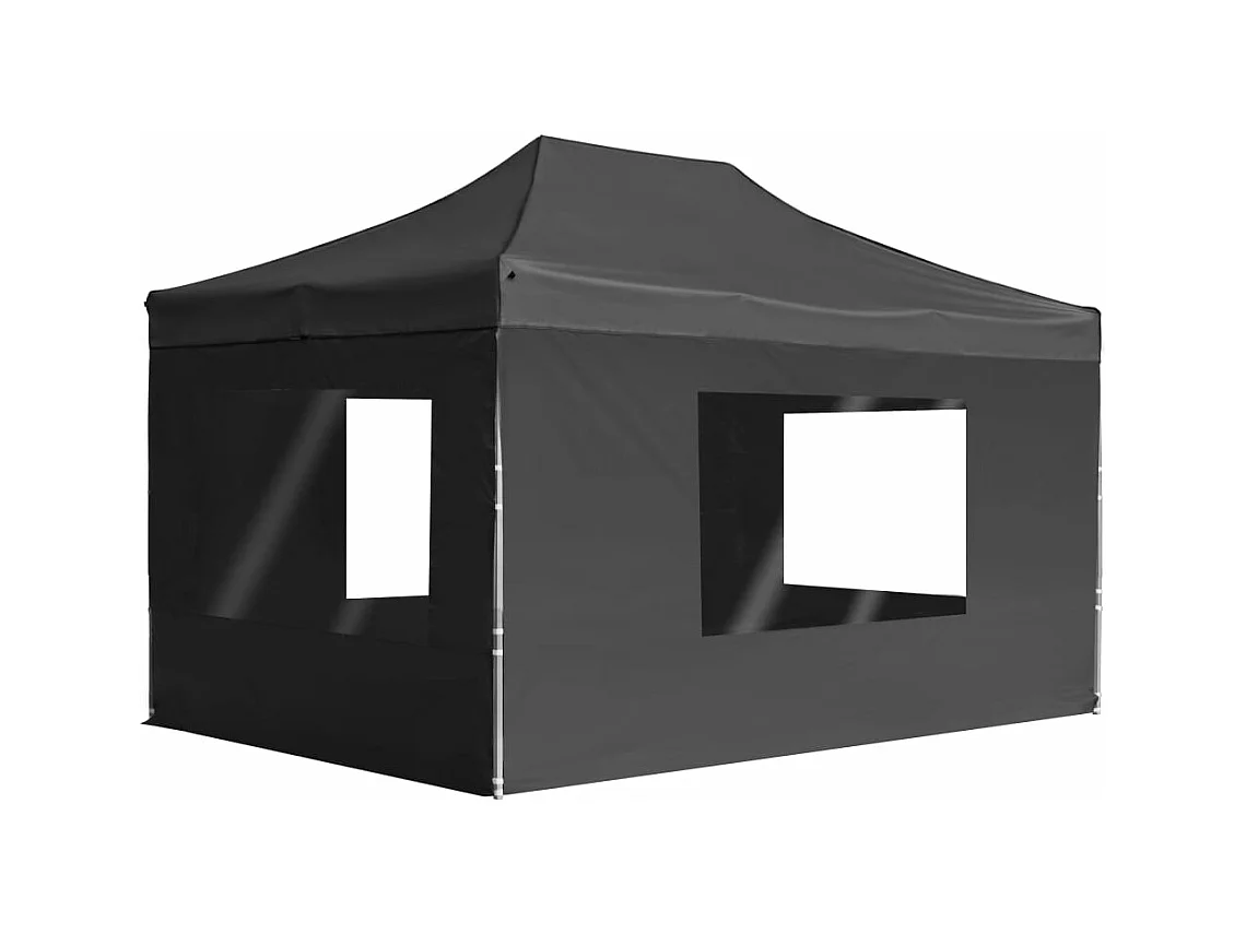 Tonnelle -Tente de réception pliable à parois Aluminium 4,5x3m Anthracite FR268591
