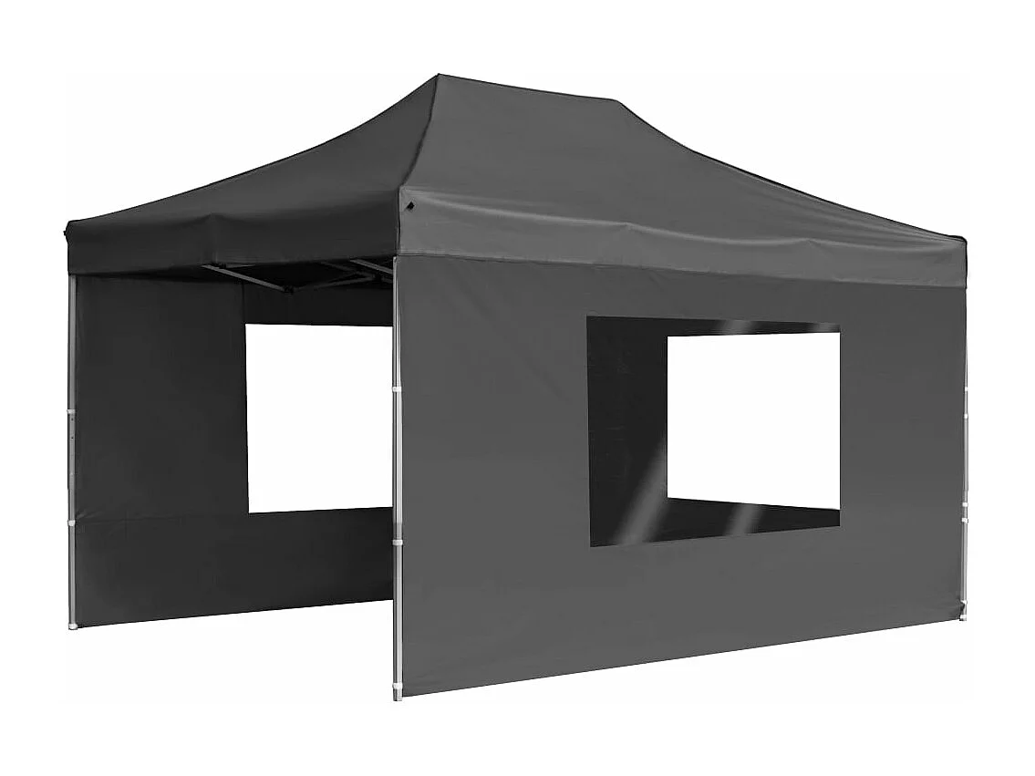 Tonnelle -Tente de réception pliable à parois Aluminium 4,5x3m Anthracite FR268591