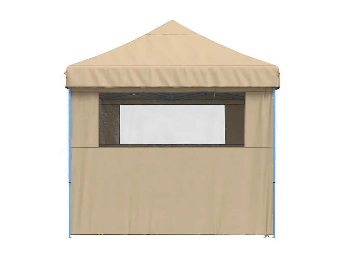 Tienda de fiesta plegable Pop-Up con 4 paredes laterales beige ES332527