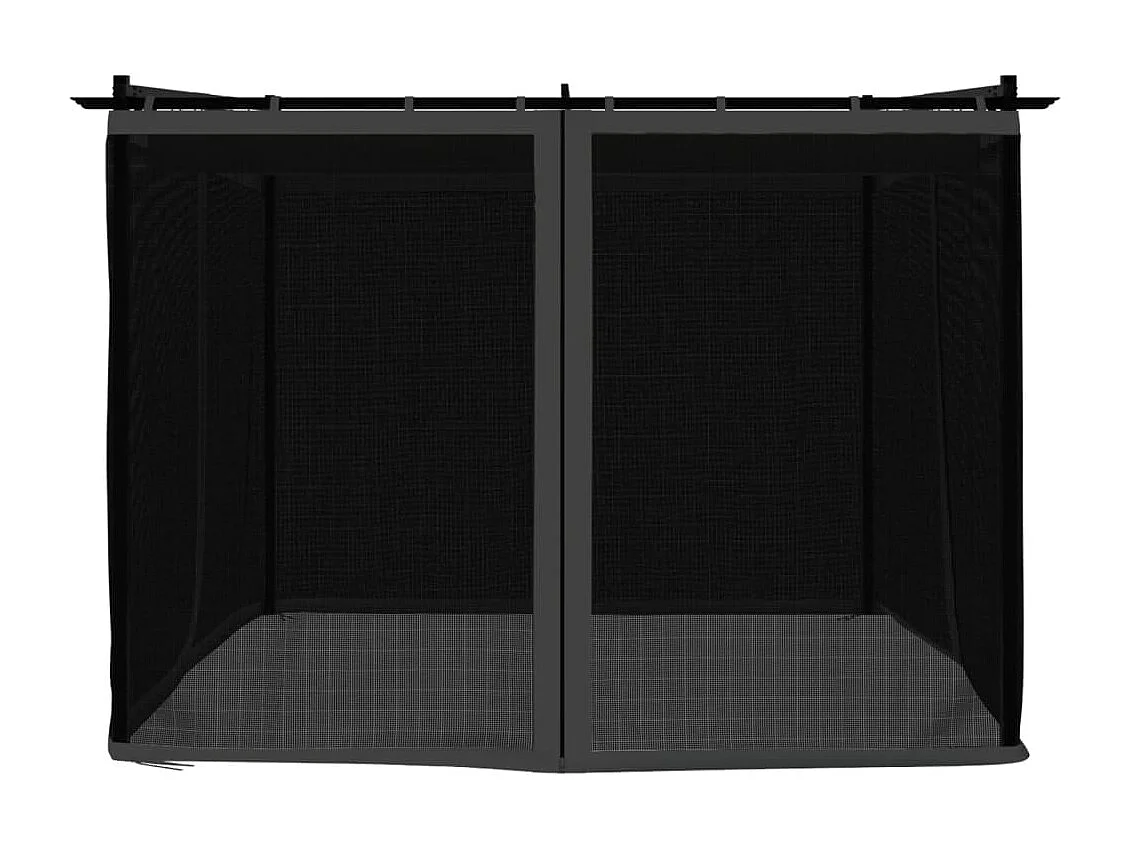 Prieel met zijwanden van gaas 3x3 m staal antracietkleurig BE125483